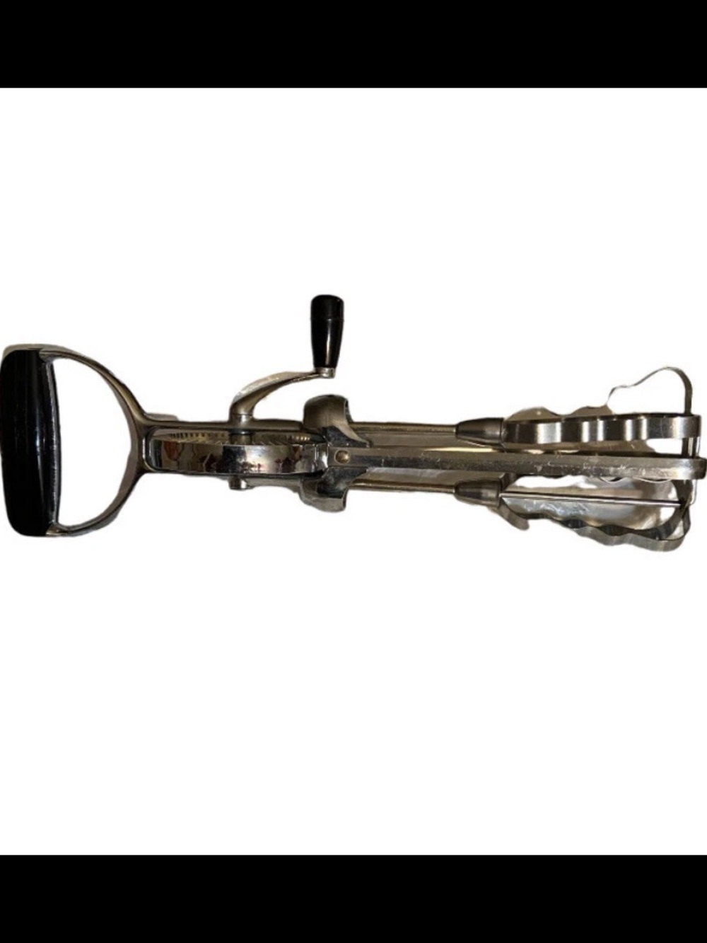 Ecko Classic Stainless Steel Handheld Mixer Egg Beater With Black Logo Handle.